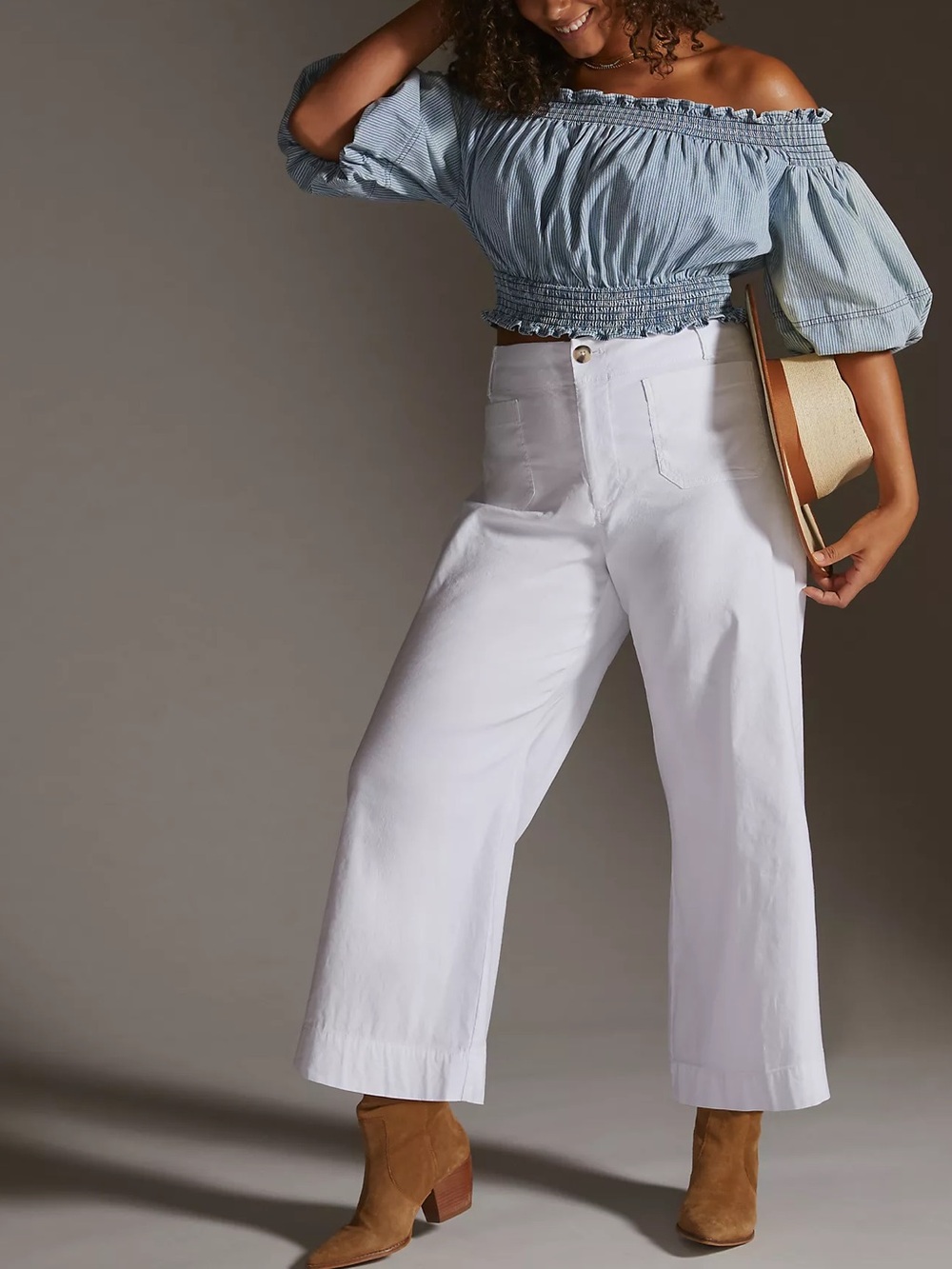 Maeve 16 The Colette High Waist Wide Leg Cropped Ankle Coastal Stretchy Boho
